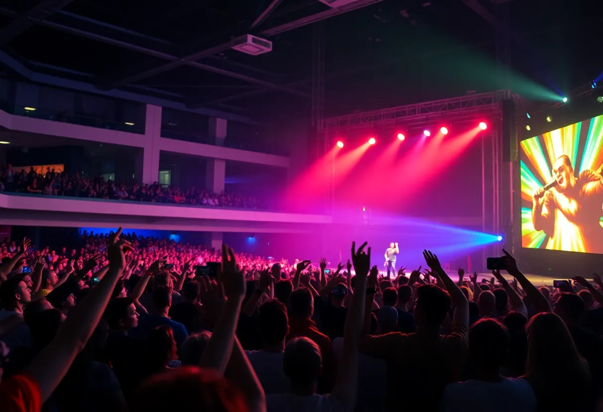 Fans enjoying a Duran Duran concert at Acrisure Arena