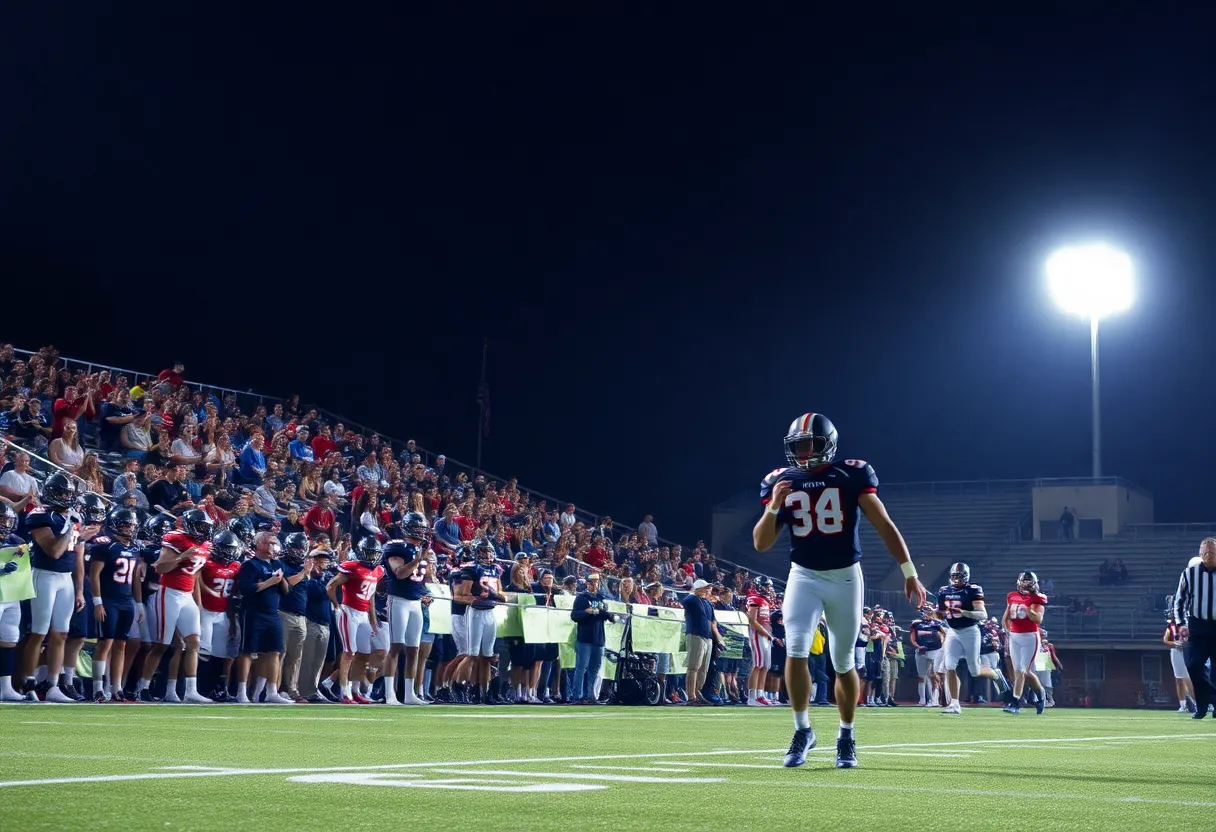 High school football game action in Southern Section