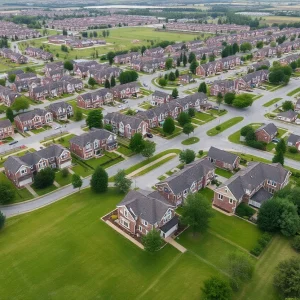 Aerial view of the Hills Preserve housing project in Anaheim Hills.