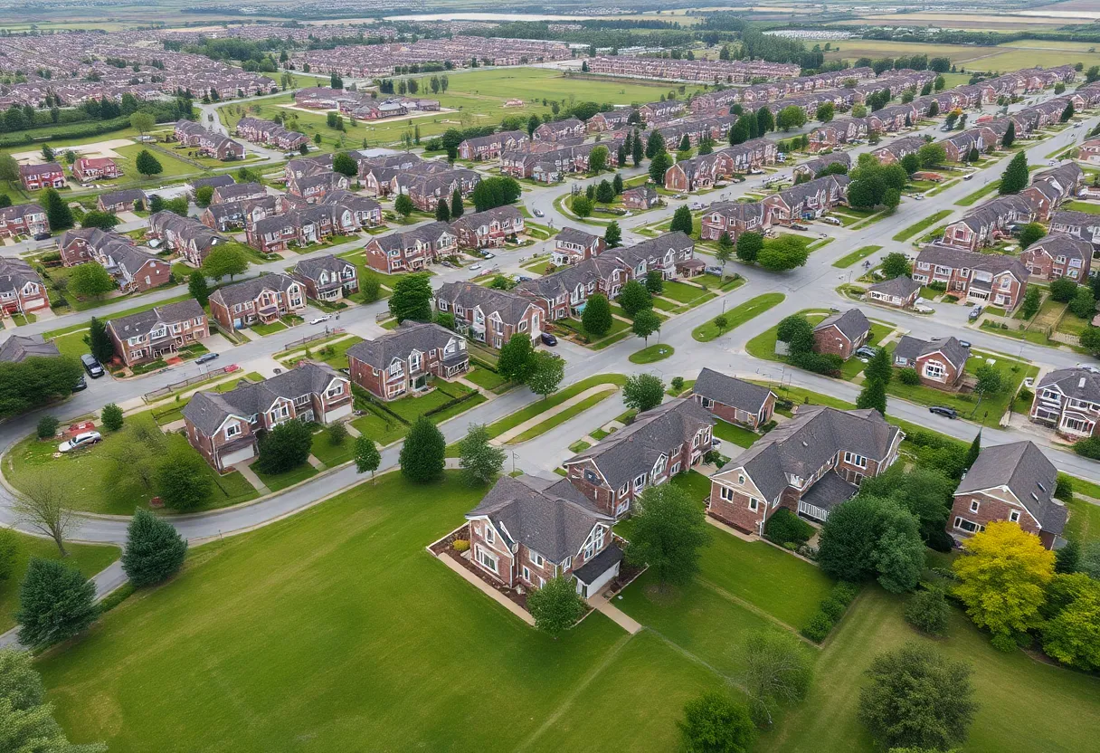 Aerial view of the Hills Preserve housing project in Anaheim Hills.