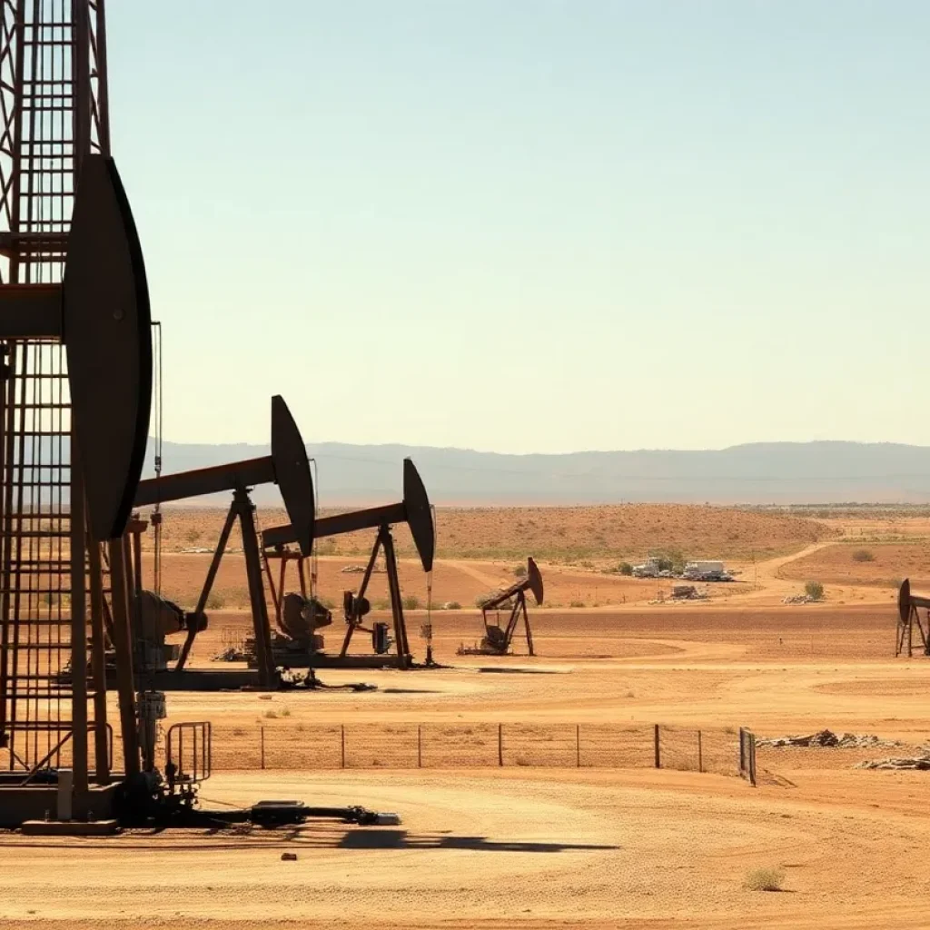 Oil drilling equipment in Kern County, California