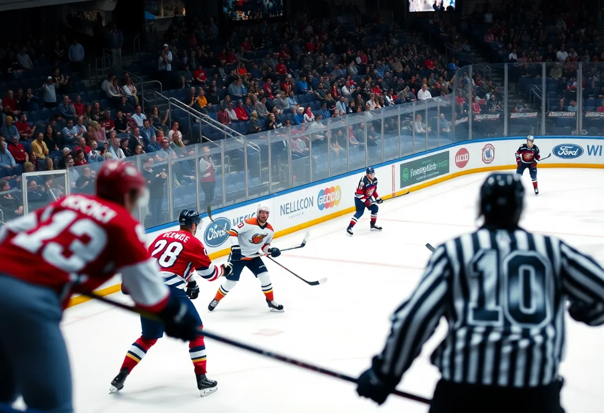 LA Kings and Anaheim Ducks players on the ice during a preseason game