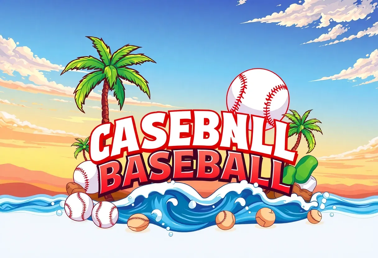 Illustration representing a community baseball team in Long Beach