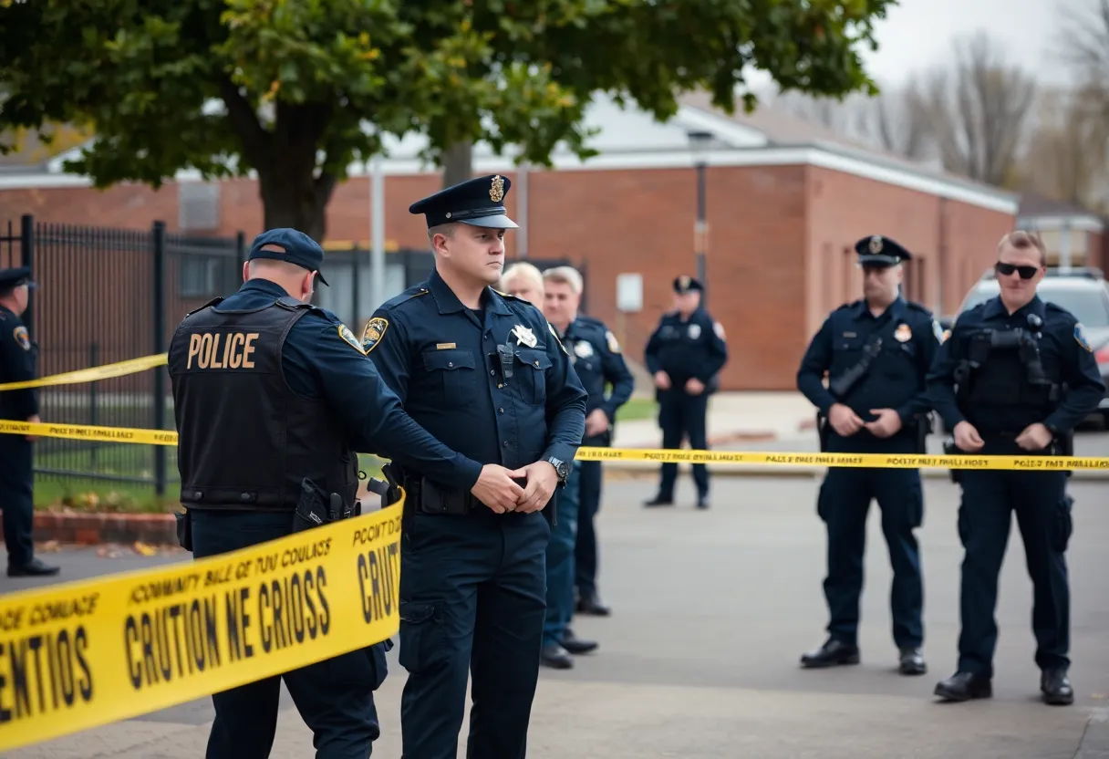 Police scene at John Marshall Elementary School