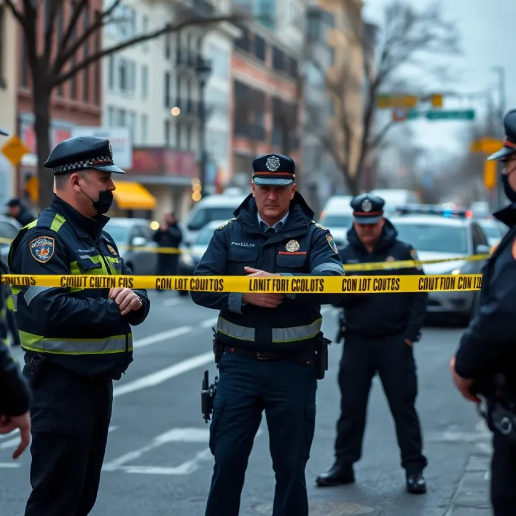 Law enforcement officers at a crime scene