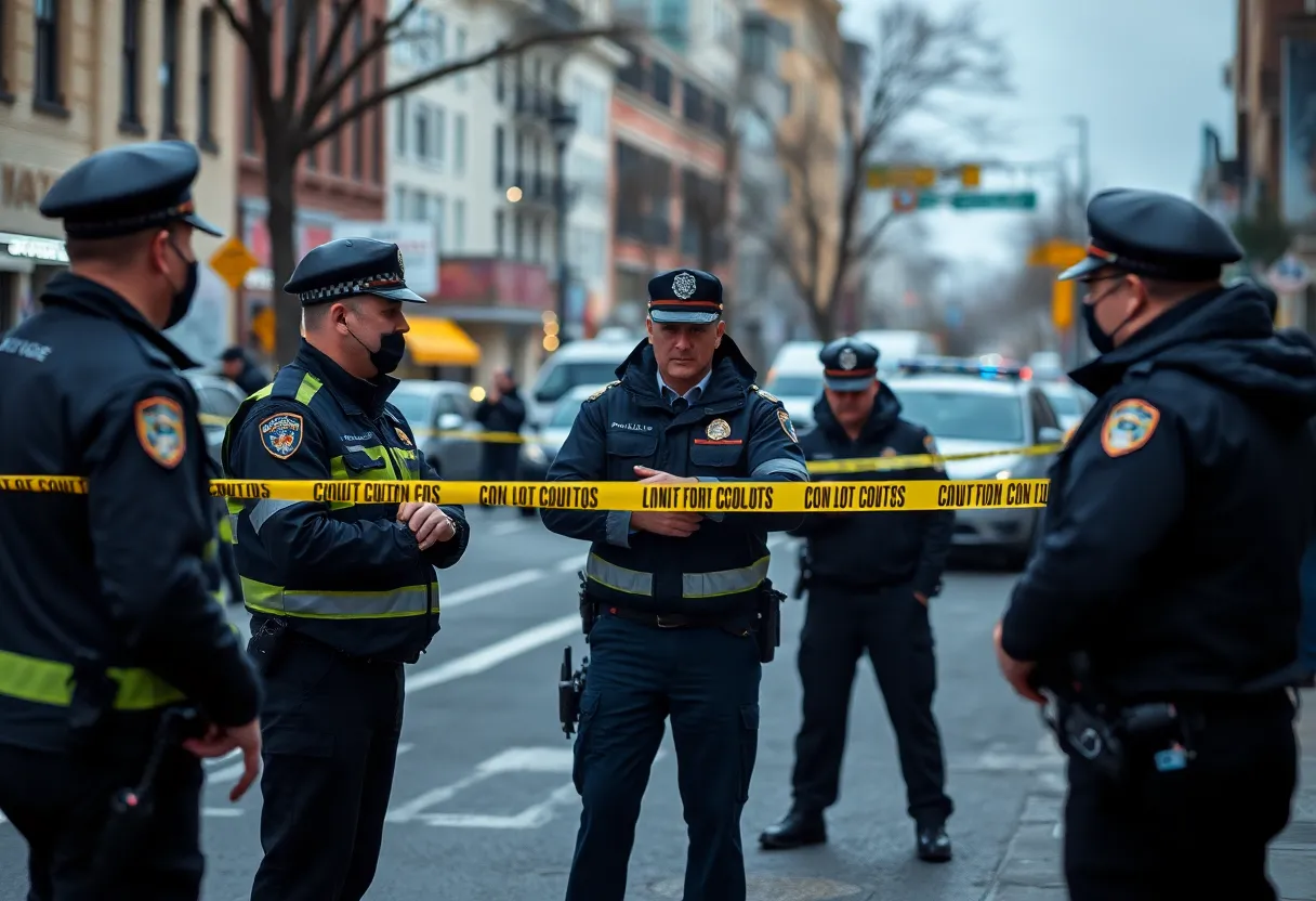 Law enforcement officers at a crime scene