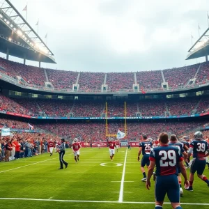 Fans cheering at SDSU football game