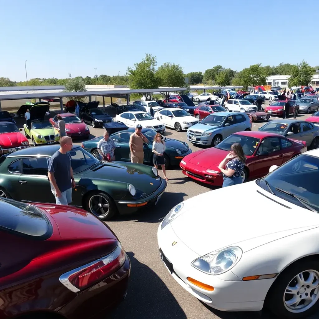 Cars and Coffee gathering in Anaheim