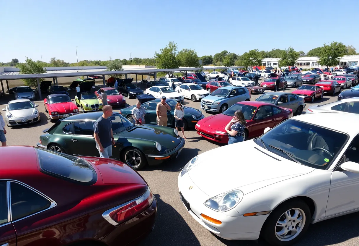 Cars and Coffee gathering in Anaheim