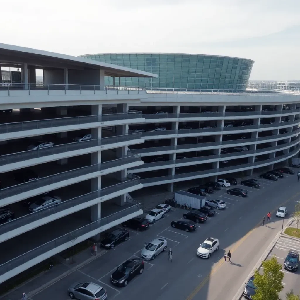 Multi-level parking garages adjacent to Honda Center in Anaheim