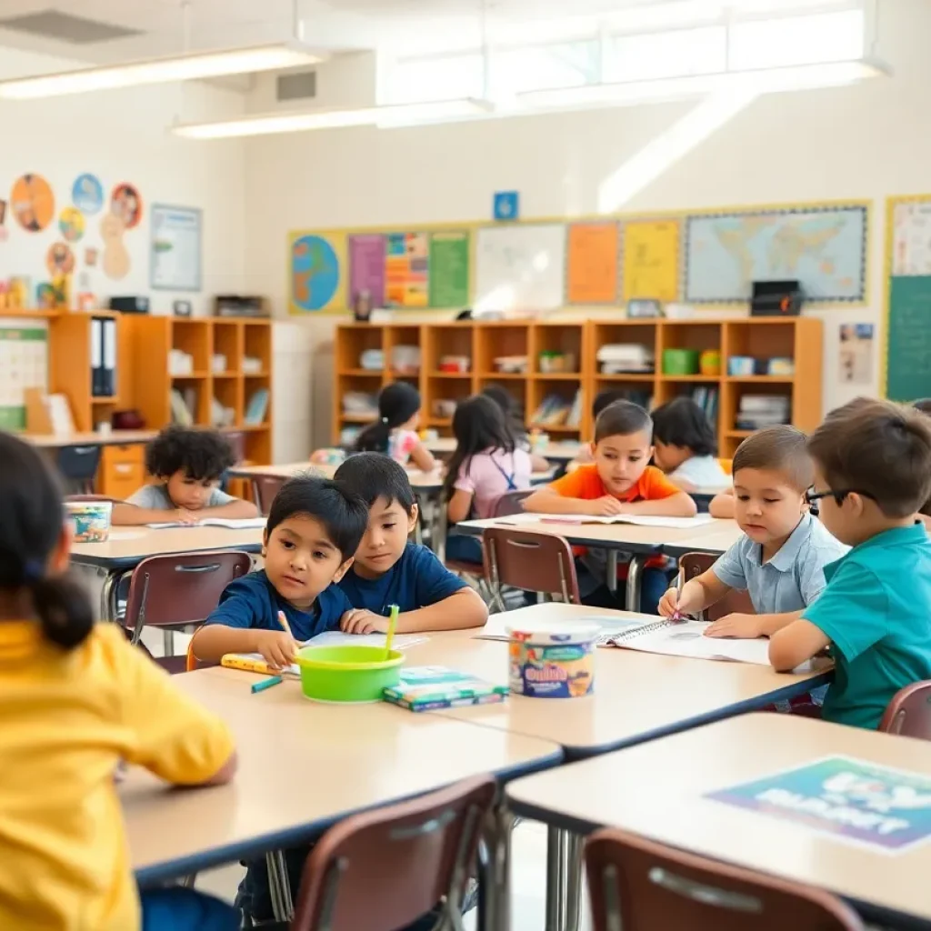 Students engaged in learning activities in Anaheim schools