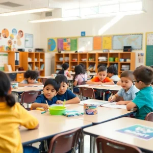Students engaged in learning activities in Anaheim schools