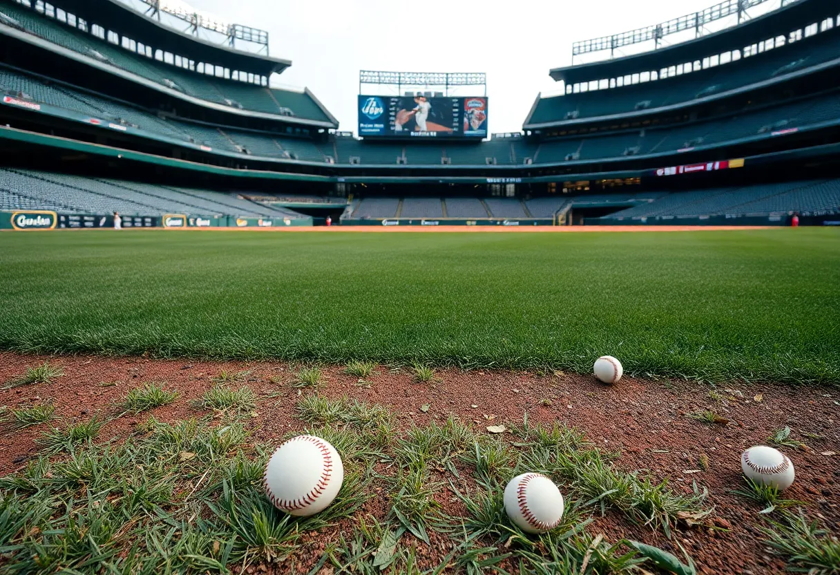 Empty baseball field at Angels Stadium after a disappointing season
