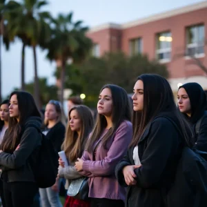 Students on Cal State Long Beach campus reflecting after a tragedy