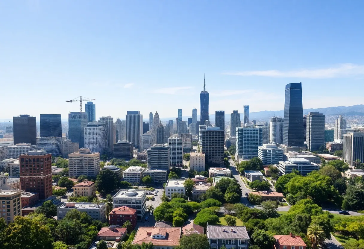 A skyline view of California's cities representing economic growth