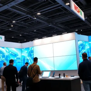 Sponsored Articles ClearStar display at PBSA Annual Conference with attendees interacting with the booth.