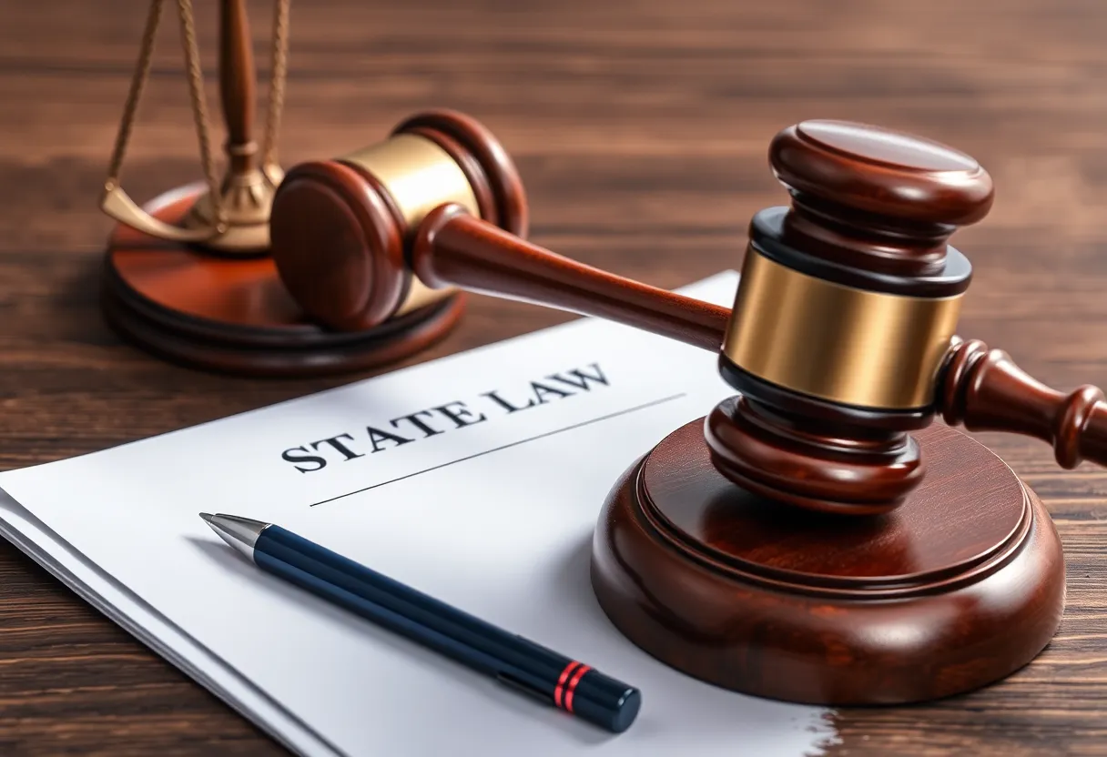 A gavel with legal documents representing a court ruling