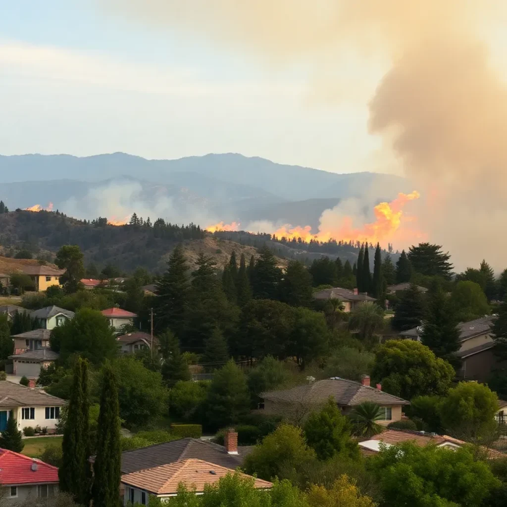 Southern California landscape showing wildfire-affected areas