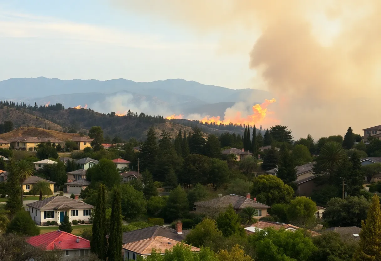 Southern California landscape showing wildfire-affected areas