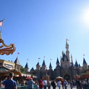 Families enjoying rides at Disneyland