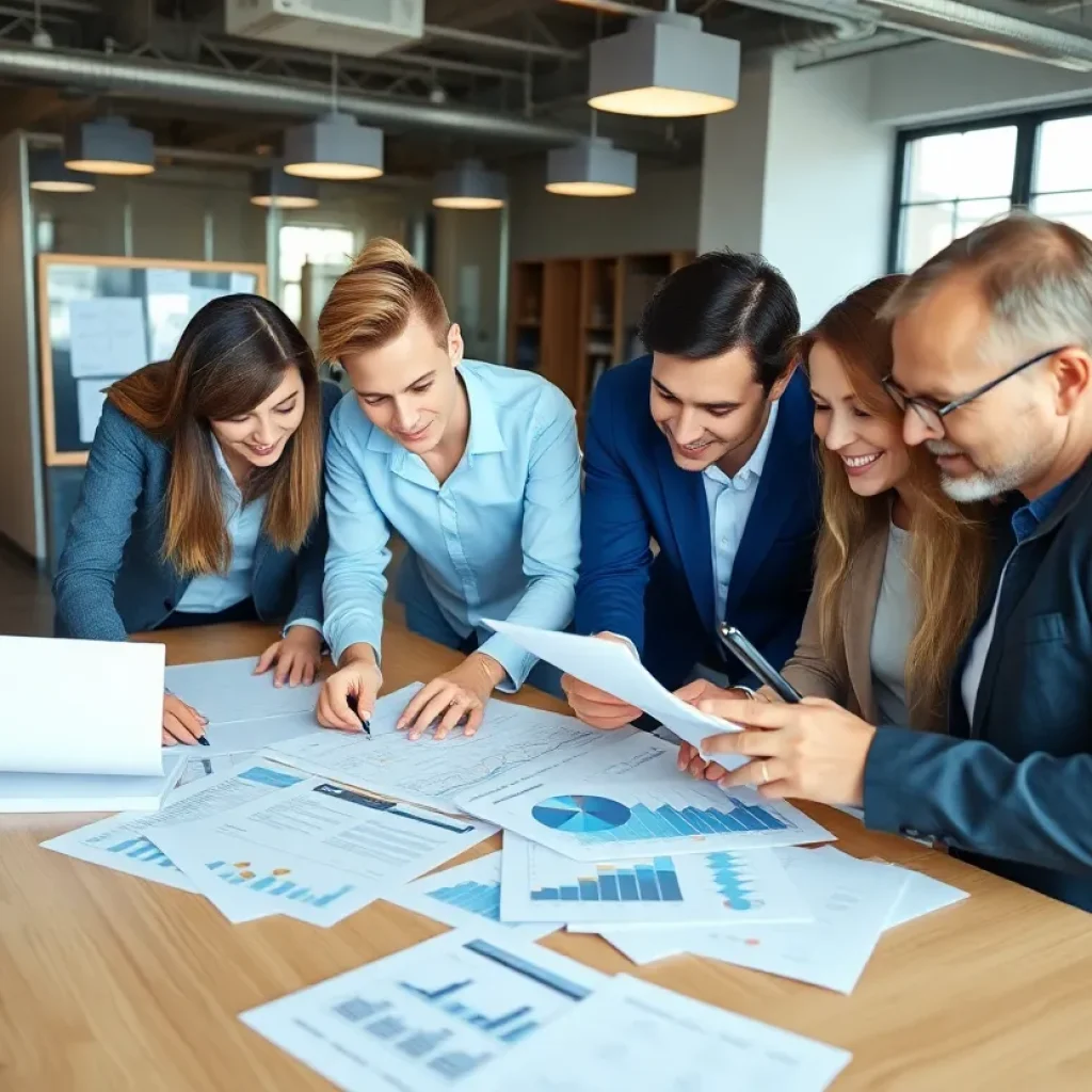 Professionals discussing financial strategies for small businesses