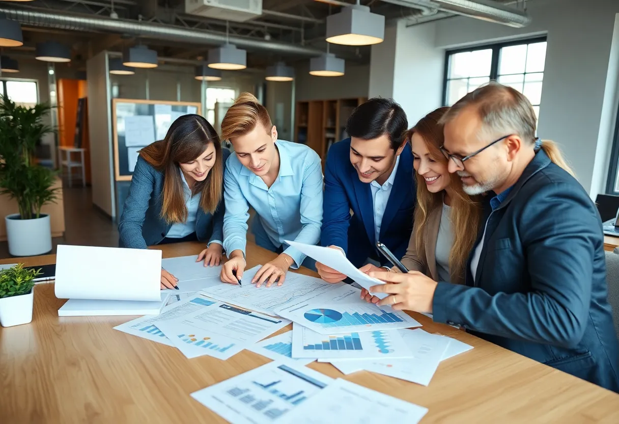 Professionals discussing financial strategies for small businesses
