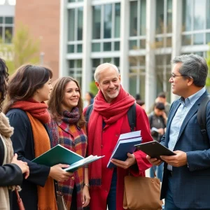 Faculty members engaging with students at Long Beach State University