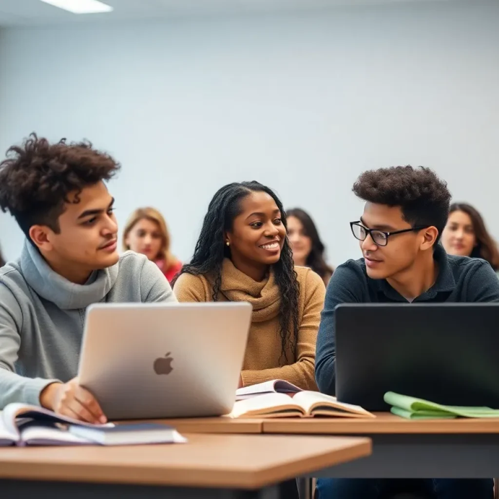 Students in a classroom for psychology studies