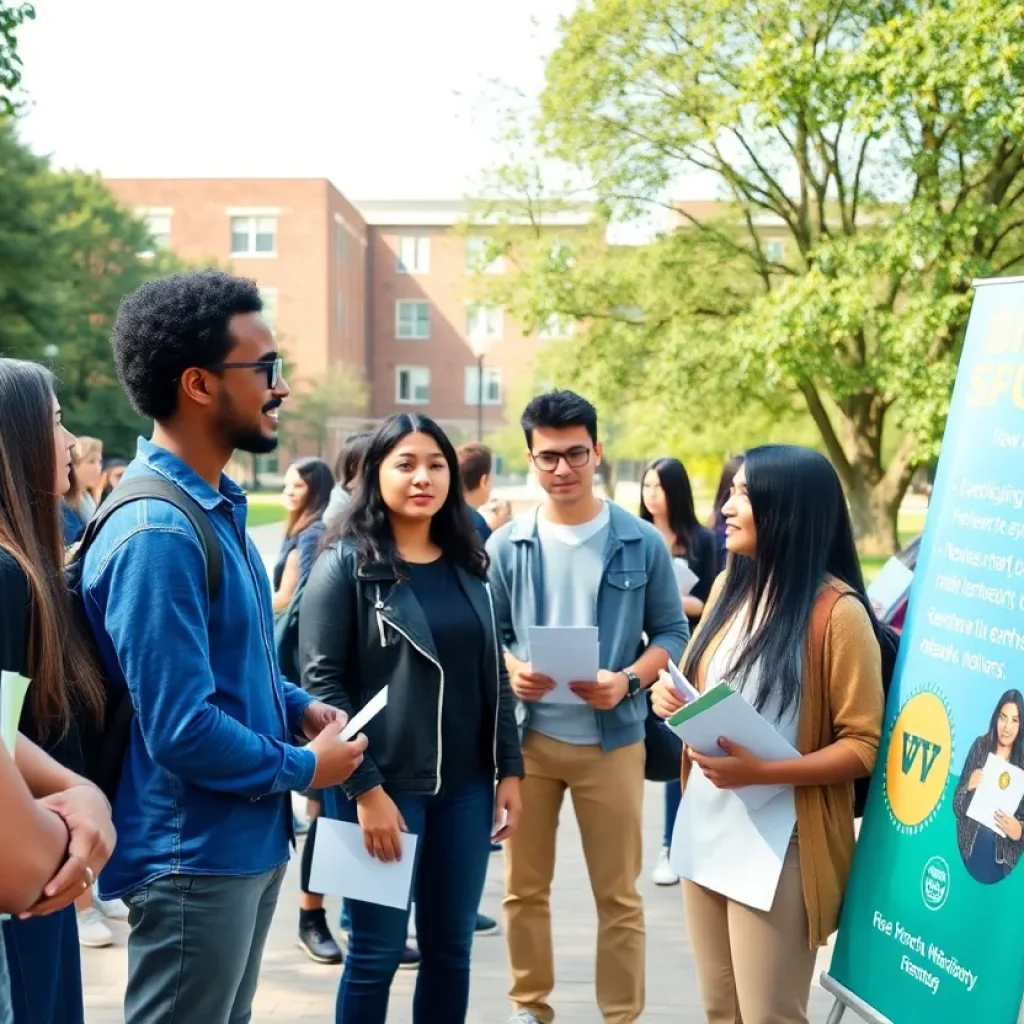 University students participating in a discussion at Turning Point USA event.