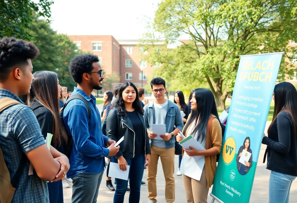 University students participating in a discussion at Turning Point USA event.
