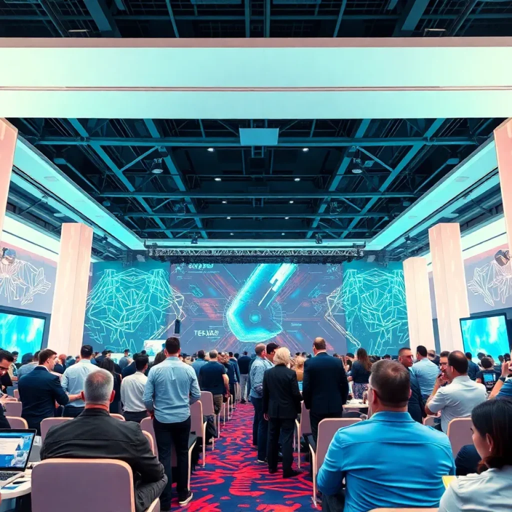 Industry leaders at the Vegas Tech Summit discussing technology and business growth in Nevada.