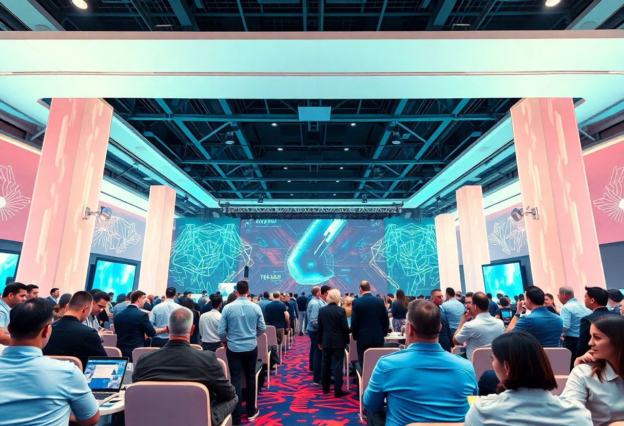 Industry leaders at the Vegas Tech Summit discussing technology and business growth in Nevada.